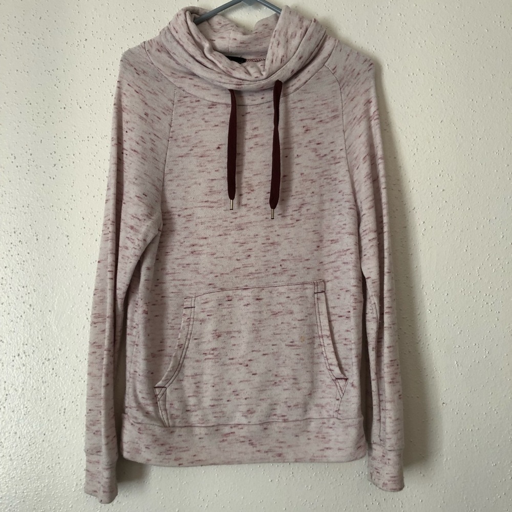 Pink and White Derek Heart Hoodie Sz S